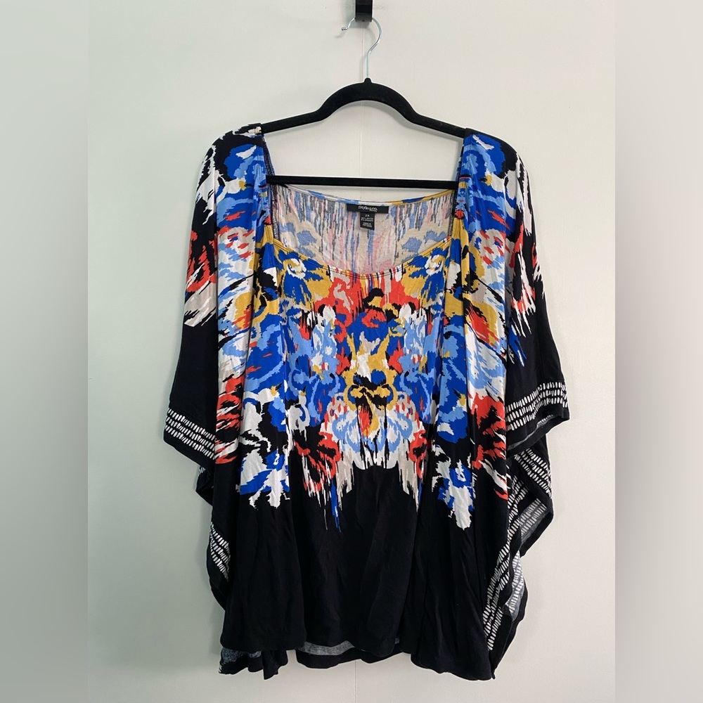 Style & Co Multi-Colored Butterfly-Style Top Women’s 2X